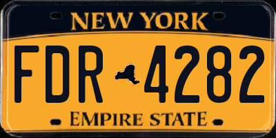 NY license plate FDR4282