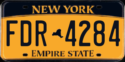 NY license plate FDR4284