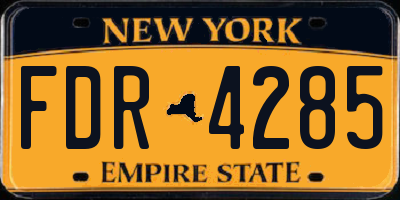 NY license plate FDR4285