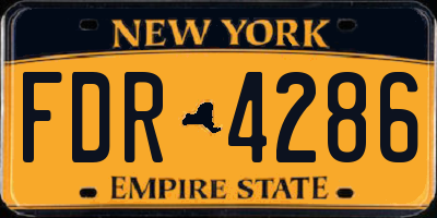 NY license plate FDR4286