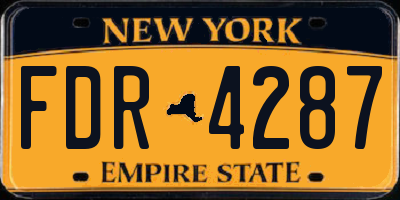 NY license plate FDR4287
