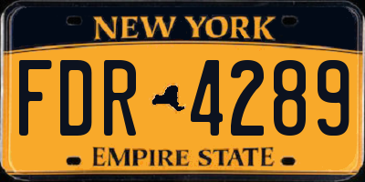 NY license plate FDR4289