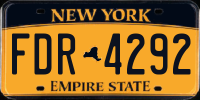 NY license plate FDR4292