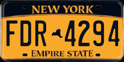 NY license plate FDR4294