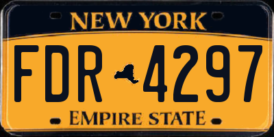 NY license plate FDR4297