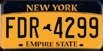 NY license plate FDR4299