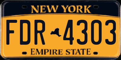 NY license plate FDR4303