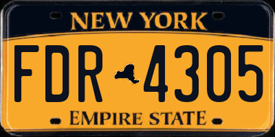 NY license plate FDR4305