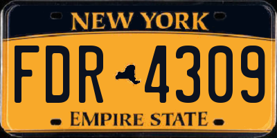 NY license plate FDR4309