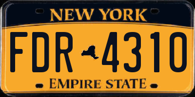 NY license plate FDR4310