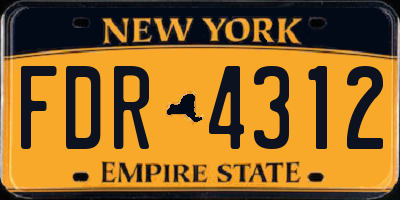 NY license plate FDR4312