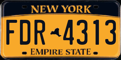 NY license plate FDR4313