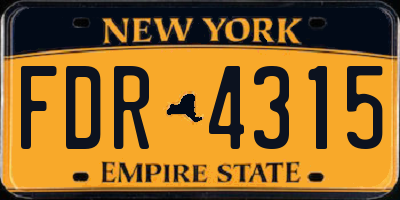 NY license plate FDR4315