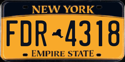 NY license plate FDR4318