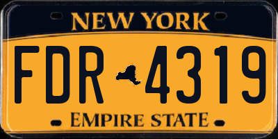 NY license plate FDR4319