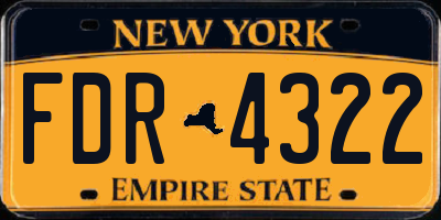NY license plate FDR4322