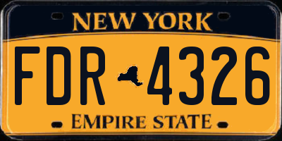 NY license plate FDR4326