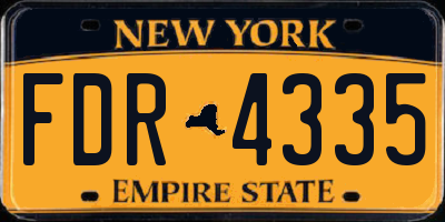 NY license plate FDR4335