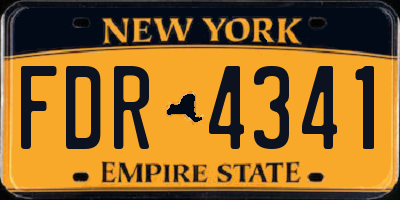 NY license plate FDR4341