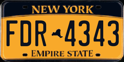 NY license plate FDR4343
