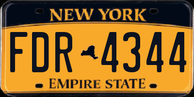 NY license plate FDR4344