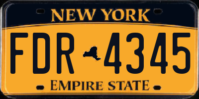 NY license plate FDR4345