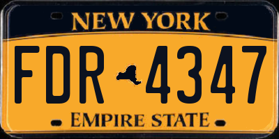 NY license plate FDR4347