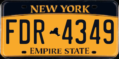 NY license plate FDR4349
