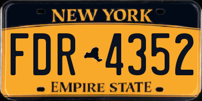 NY license plate FDR4352