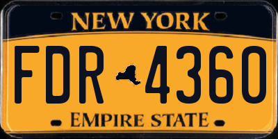 NY license plate FDR4360