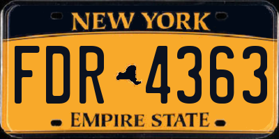 NY license plate FDR4363