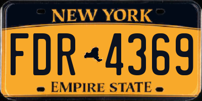 NY license plate FDR4369