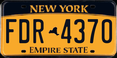 NY license plate FDR4370
