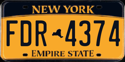 NY license plate FDR4374