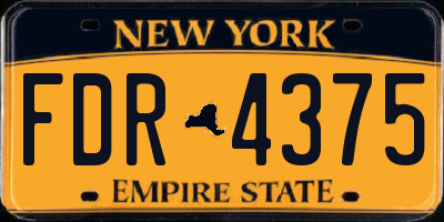 NY license plate FDR4375