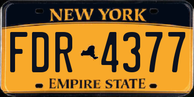 NY license plate FDR4377