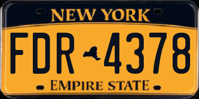 NY license plate FDR4378