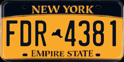 NY license plate FDR4381