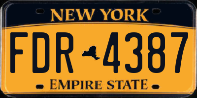 NY license plate FDR4387