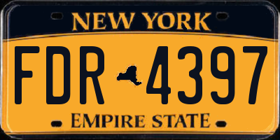 NY license plate FDR4397