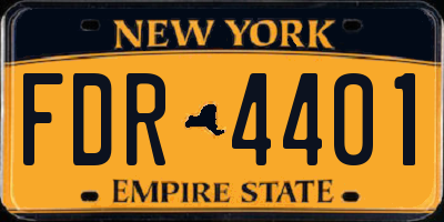 NY license plate FDR4401