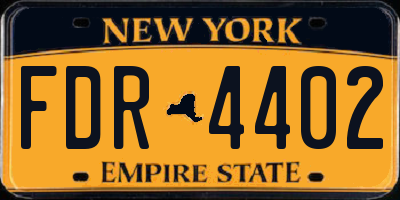 NY license plate FDR4402