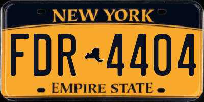 NY license plate FDR4404