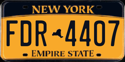 NY license plate FDR4407