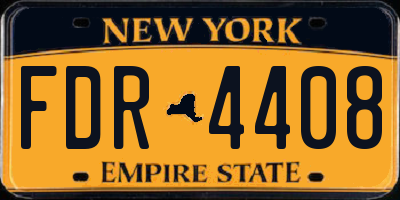 NY license plate FDR4408