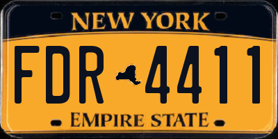 NY license plate FDR4411