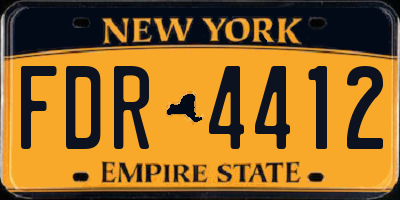 NY license plate FDR4412