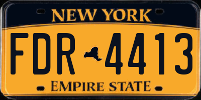 NY license plate FDR4413