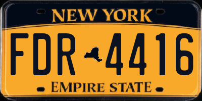 NY license plate FDR4416