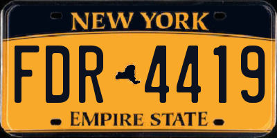 NY license plate FDR4419